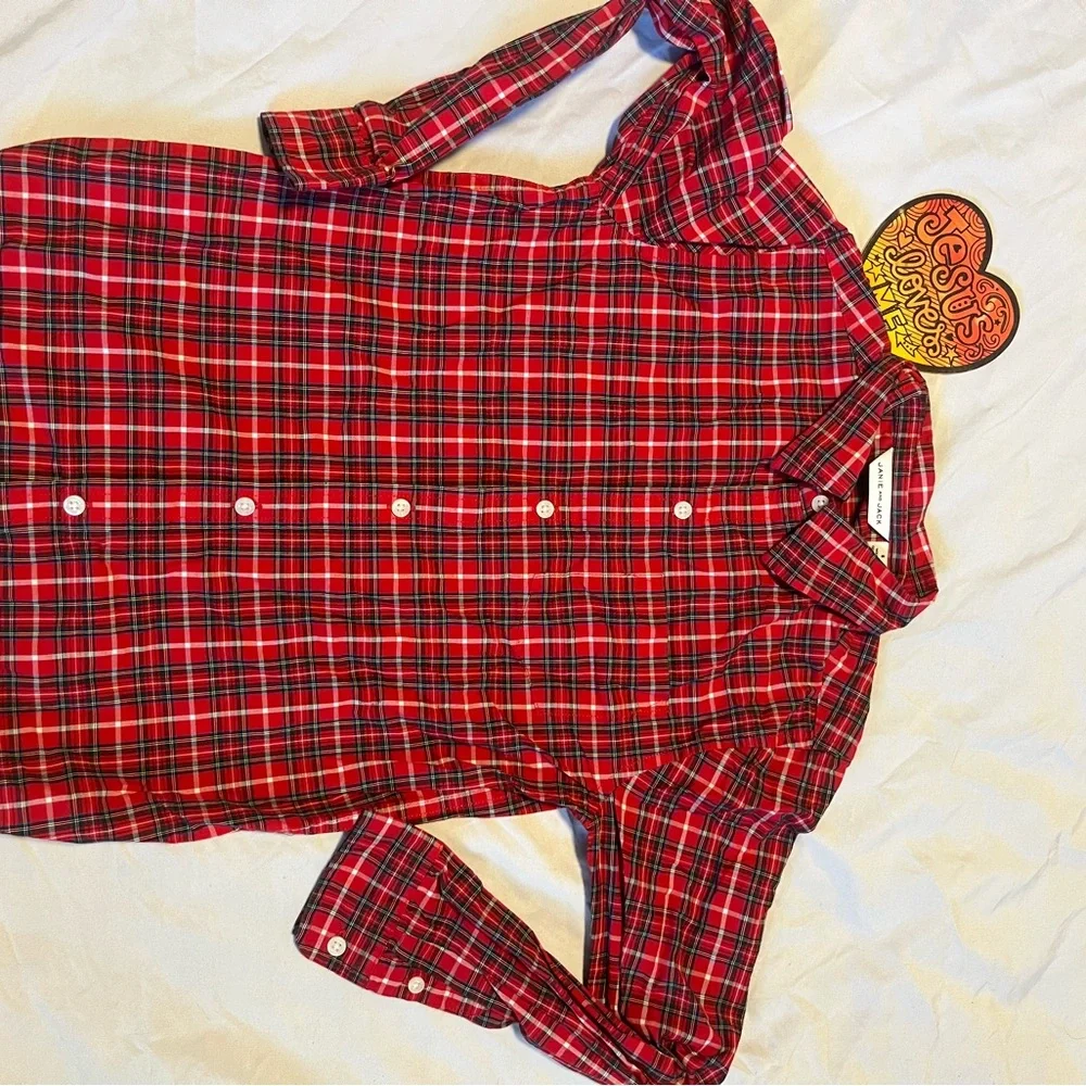 Janie and Jack Red Plaid Shirt - Picture 4 of 6